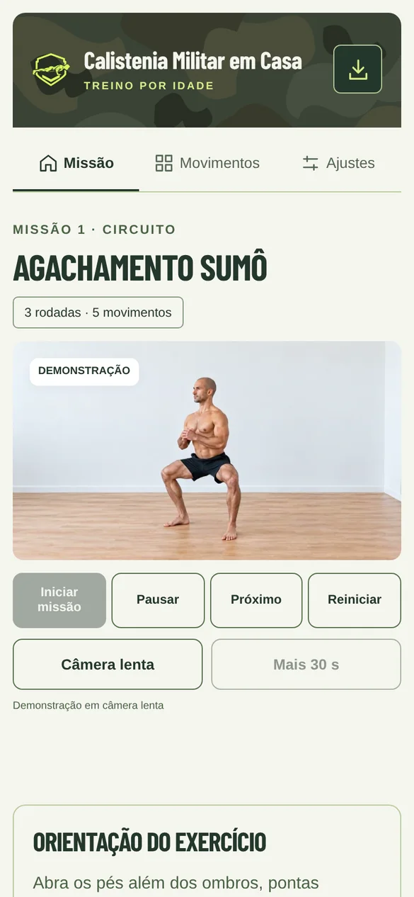 Tela real: demonstração em câmera lenta